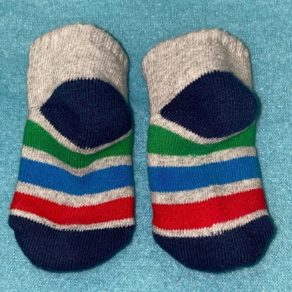 INFANT socks monster truck dump truck stripes cozy comfy 3 pair size 0-6 months